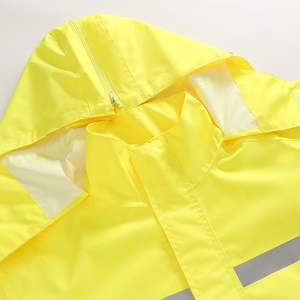 Imperméable léger de haute qualité avec rayures réfléchissantes Imperméable de police Vêtements de pluie de travail avec veste de pluie longue réfléchissante - Product Image 6