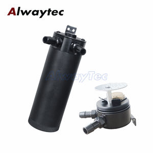 ユニバーサルアルミワッフル500mlオイルキャッチ缶2ポートタンクブリーザーフィルター付きセパレーター貯水池タンク - Product Image 3