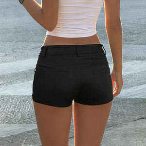 Shorts de Verano para Mujer, Elásticos, con Abertura Lateral, Color Sólido, Estilo Sexy, Shorts Básicos para Chicas - Product Image 5