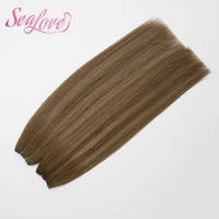 Extensiones de Cabello Humano Remy Virgen Teñido de Alta Calidad para Salón Profesional, Trama Doble Genius