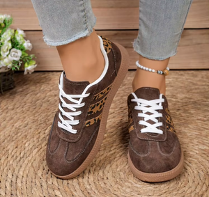 Les nouvelles <span class=keywords><strong>baskets</strong></span> à lacets pour femmes en imprimé <span class=keywords><strong>léopard</strong></span> marron sont confortables, respirantes et élégantes pour les sorties quotidiennes - Product Image 5