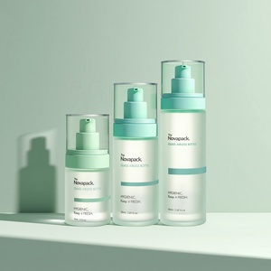 Mới Frosted <span class=keywords><strong>Glass</strong></span> không có không khí bơm chai thủy tinh không có không khí chai huyết thanh chai 15ml 30ml 50ml Mặt kem mỹ phẩm Lotion bao bì - Product Image 1