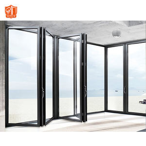 نظام طي ثنائي من الألومنيوم الأسود المعاصر للفيلا أو منزل الشاطئ - Product Image 1