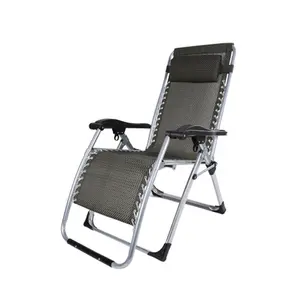 आउटडोर उद्यान फर्नीचर स्टील संतुलित लाउंज तह reclining समुद्र तट कुर्सी तह deckchair सूरज lounger
