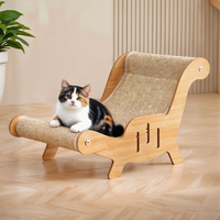 Griffoir pour chat en forme de mangoustan extra large, meuble pour animaux de compagnie en bois massif avec coussin en mangoustan pour tous les chats d'intérieur