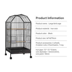 Pabrik Grosir Kit Kandang Burung Bertingkat, Kandang Ternak Logam Lepas Pasang dengan Roda, Kandang <span class=keywords><strong>Aviary</strong></span> Hewan Peliharaan, Kandang untuk Burung - Product Image 2