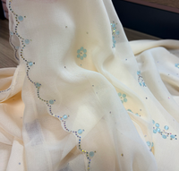Voile Hijab à Perles Œil de Chat pour Femmes Musulmanes, Respirant, Jilbab Mignon, Foulard Personnalisé avec Strass Thermocollés, Vente en Gros