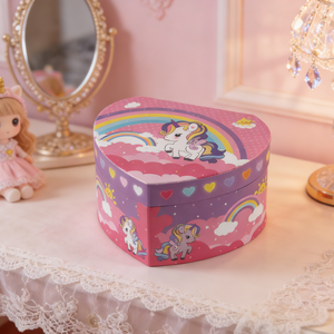 <span class=keywords><strong>Boîte</strong></span> <span class=keywords><strong>à</strong></span> musique <span class=keywords><strong>à</strong></span> manivelle de marque Yiyu, très demandée, en forme de cœur de licorne en papier, avec miroir, durée sonore de 30 secondes, pour rangement de <span class=keywords><strong>bijoux</strong></span> - Product Image 4