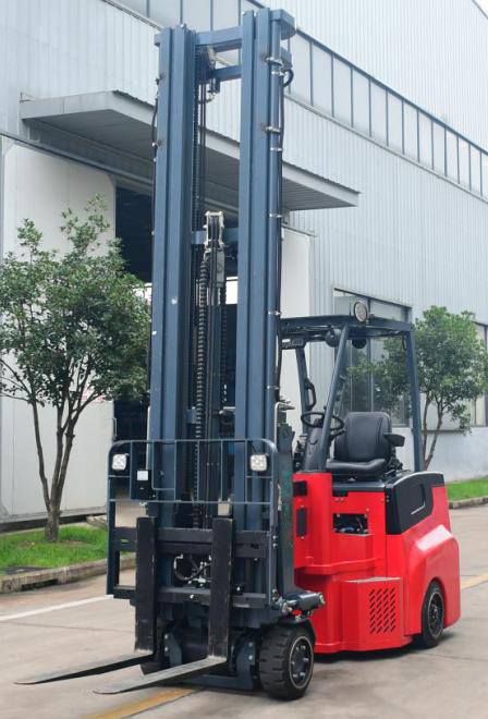 full AC system max lifting height 12.5m flexible steering electric articulated forklift for indoor and outdoor stacking
