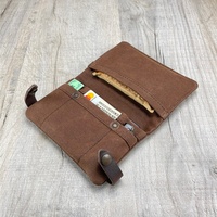Dompet Kartu Kredit Kanvas Merah Fashion Custom Nama Merek Tempat Kartu