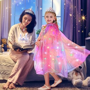 Vestito da Principessa <span class=keywords><strong>Unicorno</strong></span> Luminoso per Bambine, Costume LED con Corona e Mantello da Fata, Abbigliamento per Spettacoli, Regalo <span class=keywords><strong>di</strong></span> Halloween e Compleanno - Product Image 5