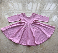 Nouvelle arrivée - Robe longue à manches longues pour petites filles, robe skater en coton, robe trapèze pour l'école, décontractée, douce et pratique