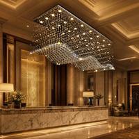 Lampu Chandelier Kristal Baja Mewah Desain Nordik Modern untuk Ruang Tamu Hotel, Ukuran Besar, Kustomisasi Zeal Lighting
