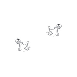 <span class=keywords><strong>Orecchini</strong></span> a Forma di Gatto in <span class=keywords><strong>Argento</strong></span> Puro S925 JOYE, per Donne, Matrimoni e Feste, con Chiusura a Vite - Product Image 5