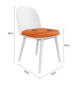 Tables et chaises de style café pour l'intérieur de restaurants modernes : tables et chaises blanches, mobilier de café : chaises orange - Product Image 6