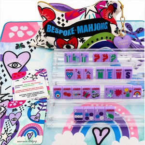 Juego de Mahjong Americano de Acrílico Morado Lavanda Ecológico y Moderno Personalizado con Patrón Floral Pintado a Mano - Product Image 6
