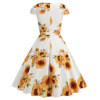 Robe vintage pour femmes des années 50 et 60, robe swing pin-up élégante pour soirée, manches courtes, décontractée, grande taille, imprimé