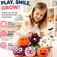 Jouet Squishy en PU à Remontée Lente en Forme de Donut d'Halloween, Fantôme, Chauve-souris, Momie, Citrouille, Anti-stress à Presser, Jouet Fidget, Décoration de Fête pour Enfants, Cadeau