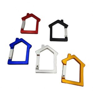 Custom <b>Hook</b> Aluminum Alloy House-Shaped Outdoor Climbing Carabiner With Logo for Souvenir Keychain Promotional Gift - Product Image 3