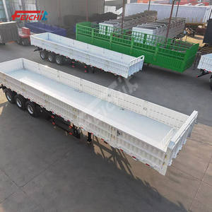 Semi-<span class=keywords><strong>remorque</strong></span> FEICHI à 3 essieux avec panneaux latéraux, clôture de protection, en acier haute résistance pour camion - Product Image 3