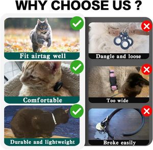 Collier pour chat avec étui de protection pour traceur anti-perte, accessoires pour chien, collier réfléchissant pour animaux de compagnie, fournitures pour animaux - Product Image 4
