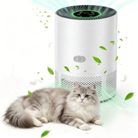 Purificateur d'air domestique pour éliminer les odeurs d'animaux, les squames et le pollen, pour la chambre des chiens et des chats, 185 m³/h CADR, 3 vitesses de ventilateur (basse/moyenne/élevée)