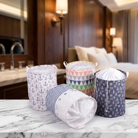 Grand panier à linge écologique et durable, imperméable, en coton et lin, avec cordon de serrage, design moderne pour placard