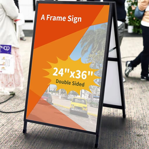 取り外し可能折りたたみ式カスタマイズAフレーム金属ポスタースタンド防水屋内/屋外ディスプレイラックプロモーション歩道 - Product Image 2