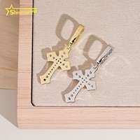 Pendentif croix en diamant cultivé en laboratoire bicolore NGIC, argent sterling 925, bijoux hip-hop, pendentifs personnalisés pour hommes