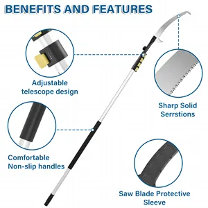 전문 공장 맞춤형 긴 손잡이 알루미늄 나무 pruner 트리머 높은 도달 텔레스코픽 확장 극 톱