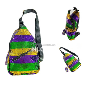 HLC Accessori per il Mardi Gras, Zaino con Coulisse <span class=keywords><strong>Nola</strong></span> Glitter, Borsa Sportiva da Esterno con Paillettes Magiche, Coulisse con Paillettes Luccicanti - Product Image 5