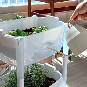 Pot de plante intelligent à arrosage automatique, design rond, fabriqué en Corée, avec réservoir d'irrigation au fond pour plantes d'intérieur - Product Image 3