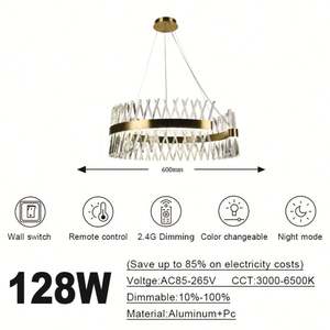 Style nordique minimaliste longue Table à manger maison atmosphérique pendentif lumière moderne lumière luxe lustre en cristal - Product Image 2