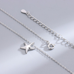 Argento puro S925, stesso stile della popolare collana a clavicola con stella marina, ciondolo versatile di alta gamma - Product Image 3