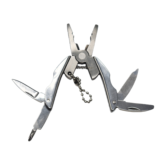 6-in-1 Compact Mini Multi-Functional Stainless Steel Long Nose Pliers Serrated Jaw Surface ESD-Safe Customized Colors DIY