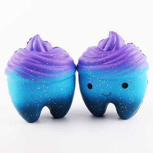 Hot-selling Pu <b>Squishy</b> Cartoon Slow Rebound Starry Sky Teeth Mobile Phone Pendant Squeeze Soft Stress-relieving Toy - Product Image 4