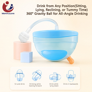 <span class=keywords><strong>Vaso</strong></span> de entrenamiento personalizado para bebés con pajita y asas, botella de agua de plástico para niños, venta al por mayor para recién nacidos - Product Image 2