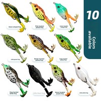 Leurre de pêche Simulation Thunder Frog avec double hameçon barbelé et ailettes rotatives pour la capture de poissons noirs et de bar, matériel de pêche en gros