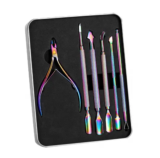 Nail Gereedschap Exfoliërende Clippers Manicure Professionele Staal Pusher Dubbele Hoofd Nail Remover Hele Set Van Basic Zorg