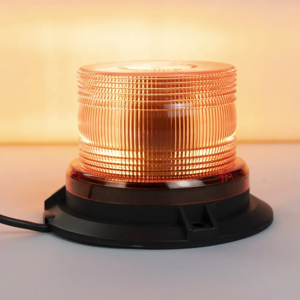 12V/24V 24W LED Amber Warning Light Emergency Flashing Lamp with Magnetic for Cars Trucks Vehicles