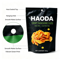 Sachets refermables personnalisés en aluminium et plastique de qualité alimentaire pour chips, noix et cacahuètes, anti-humidité et préservant la fraîcheur, conception gratuite