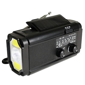 Radio solaire rechargeable OEM d'usine, manivelle, FM AM WB 3 bandes, avec lampe de poche, multi-alimentation, portable, pour le camping en extérieur - Product Image 1