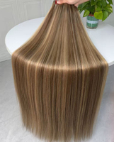 Venta al por mayor de cabello natural vietnamita para crochet, cabello humano de doble trama, de un solo donante, extensiones de cabello liso sedoso de lujo