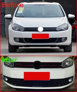 สำหรับ Golf 6 MK6 ปี 2009 2010 2011 2012 2013 กระจังหน้าทรงรังผึ้งแบบ Facelift สไตล์ Center Racing - Product Image 2