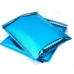 Hochwertige Low MOQ Extra große Metallic Blue Bubble Mailers Umschlag tasche Gepolsterte Umschläge Bubble Packaging Bag für den Versand