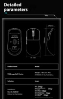 Souris sans fil R1 PRO 520mAh à longue autonomie, double 1K, pour le jeu, design ultra-léger 55g, souris ergonomique