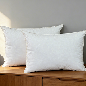 Oreiller en plumes de canard naturelles tissées, doux, 100% coton, garnissage en tissu, moelleux, <span class=keywords><strong>anti</strong></span>-acariens, personnalisable - Product Image 1