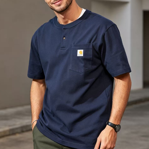 T-Shirt Polo Classica Bianca da Uomo con Bottoni e Tasca sul Petto, 100% Cotone, Ideale per l'Estate, Logo Hartt - Product Image 2