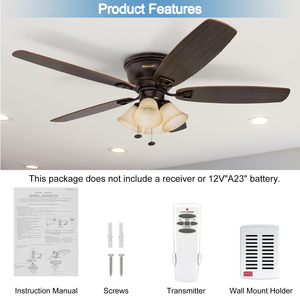 HD5 + kipas angin langit-langit 110V, Kit kendali jarak jauh R28 HD5 Kit peredup dengan sakelar - Product Image 5