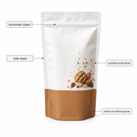 Sachets Doypack pour Noix et Fruits Secs, Imprimés Personnalisés, Refermables avec Fermeture Éclair, Sachets Alimentaires en Feuille d'Aluminium pour Snacks
